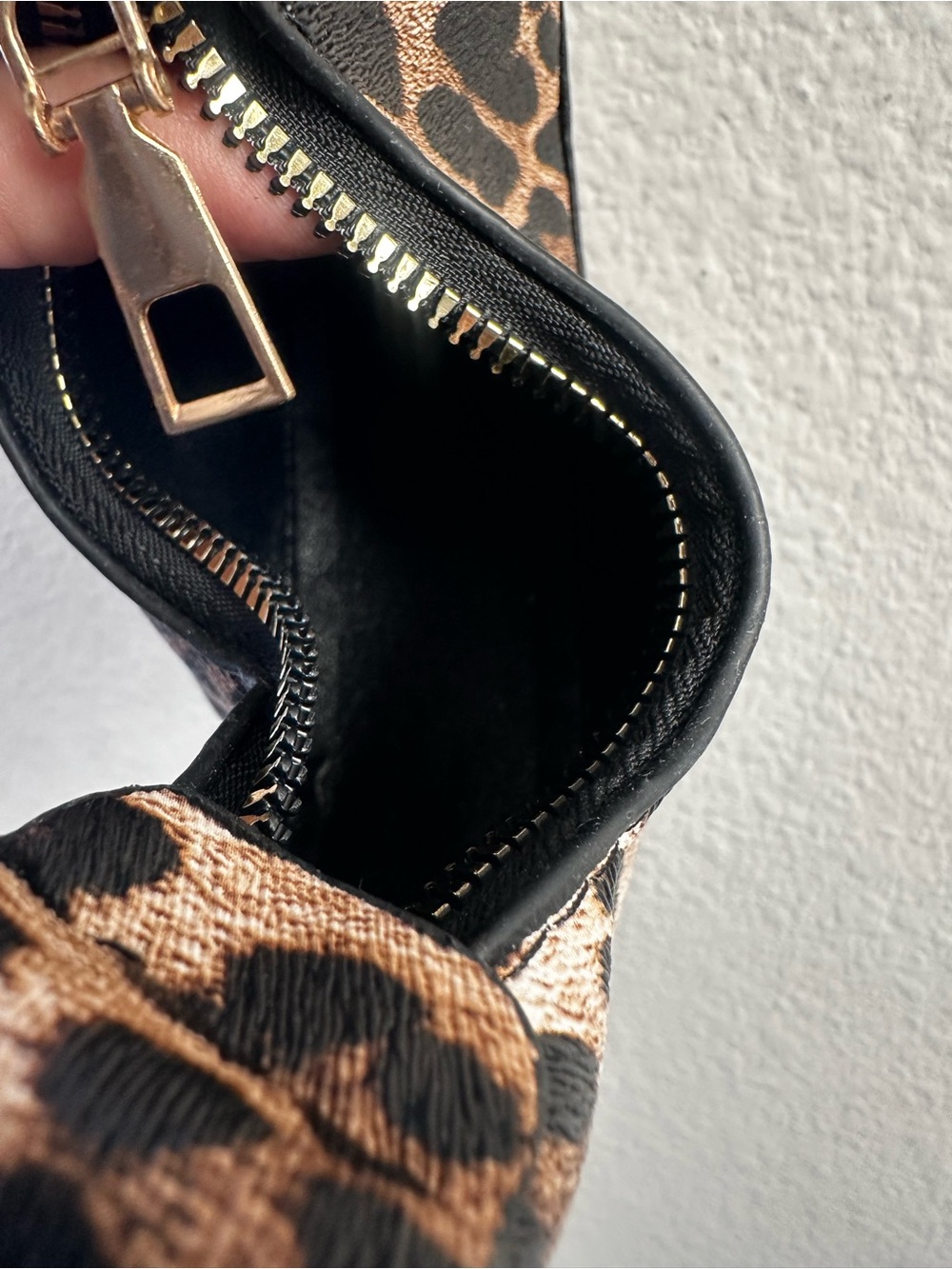 Leopard Print Micro Mini Hobo Bag Gold Hardware Bag Charm Y2K - Picture 7 of 17
